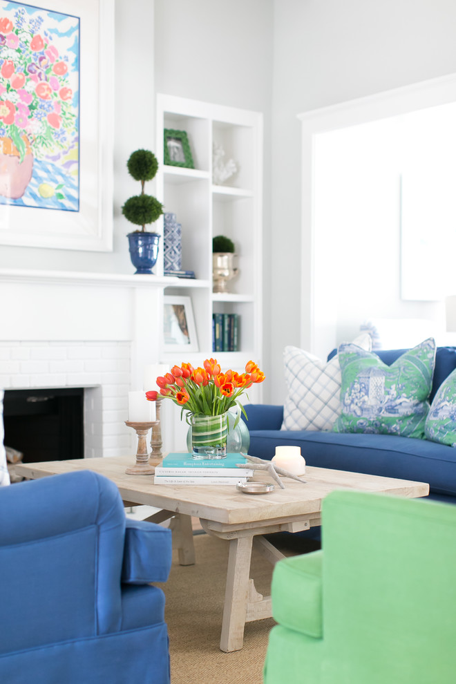 Living room - coastal living room idea in San Diego