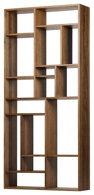 88 Tall Bookcase Bookshelf Solid Walnut Wood Dark Brown Finish