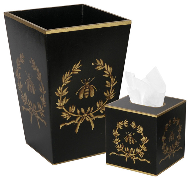 Allen G. Designs Iconic Napoleon Bee Wastebasket and Tissue Box Set
