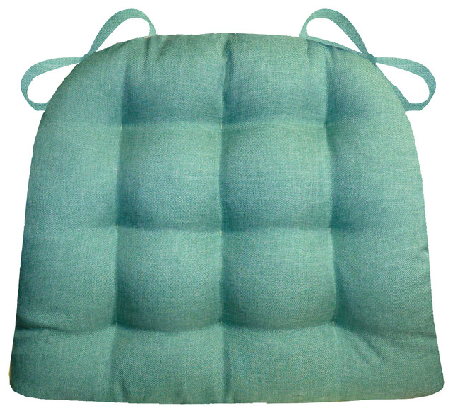 Hayden Turquoise Chair Pad With Latex Foam Fill Solid Color Contemporary Seat Cushions by