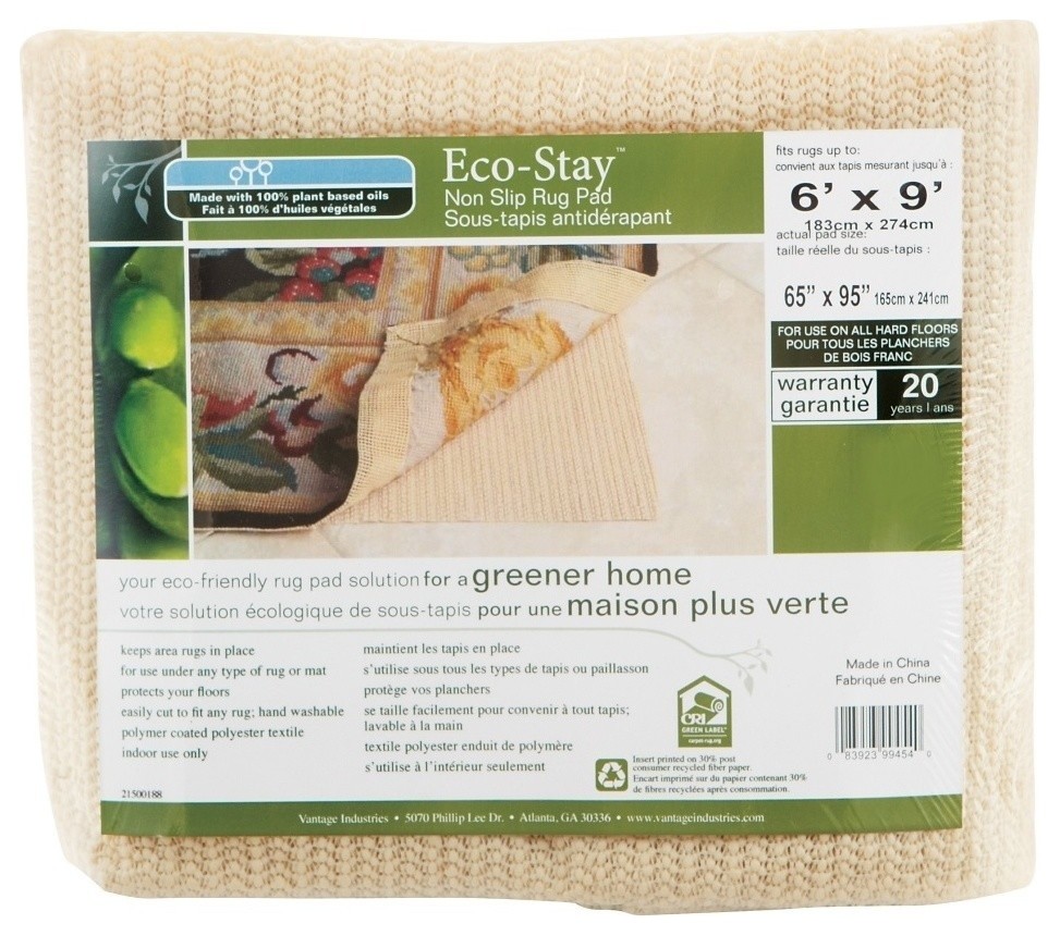Vantage EcoStay Nonslip Rug Pad, 6'x9' Contemporary Rug Pads by