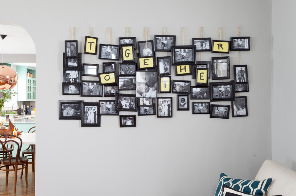 Transitional living room photo in New York