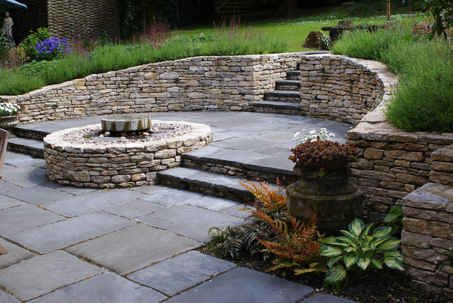 Stone garden walling landstil-have