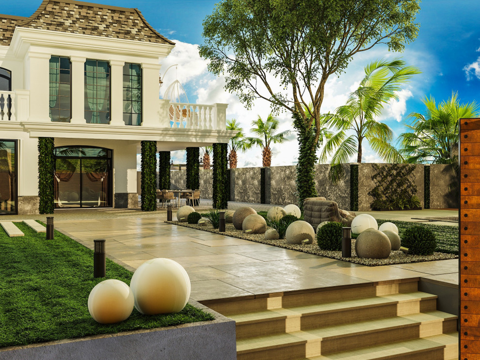 Благоустройство двора 400кв м