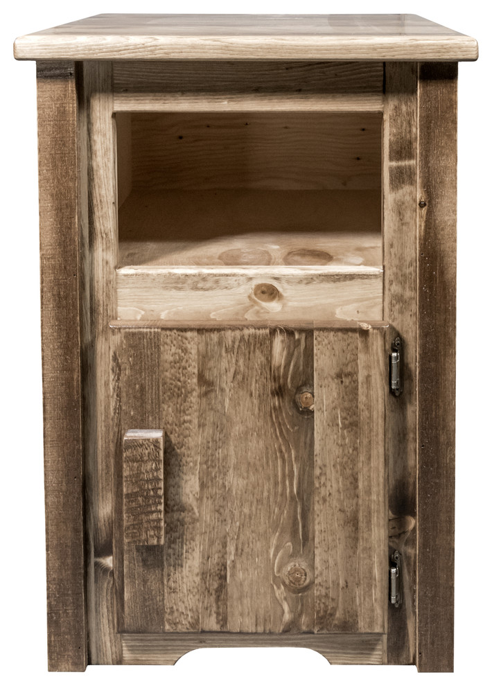 Homestead End Table with Door, Right Hinged, Stain & Lacquer Finish