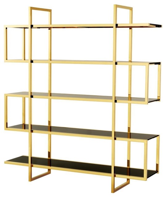 Gold Display Cabinet Eichholtz Soto Contemporary And Wall Shelves By Oroa European Luxury Furniture Houzz - Gold Quatrefoil Metal Wall Shelf