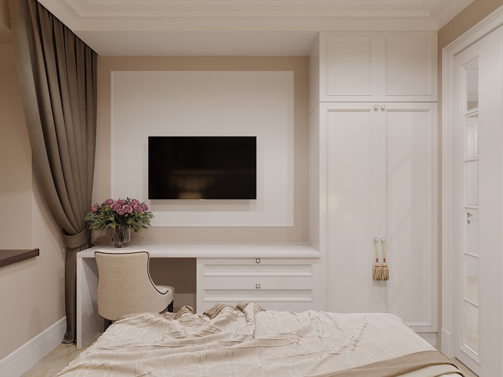 Интерьер однокомнатной квартиры в неоклассическом стиле