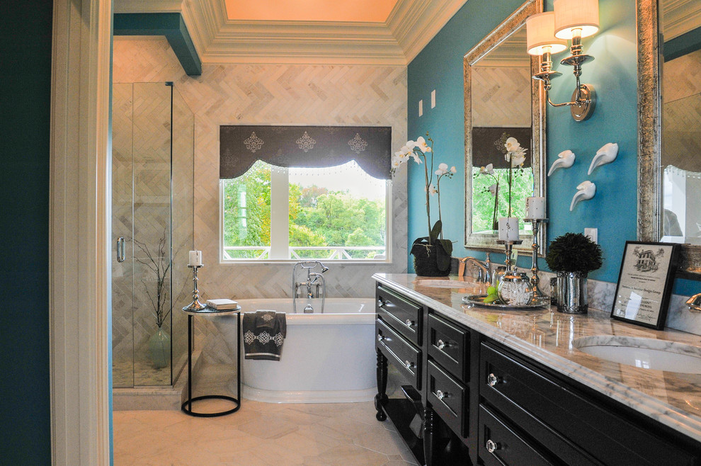 Photo of a large contemporary bathroom in Louisville.