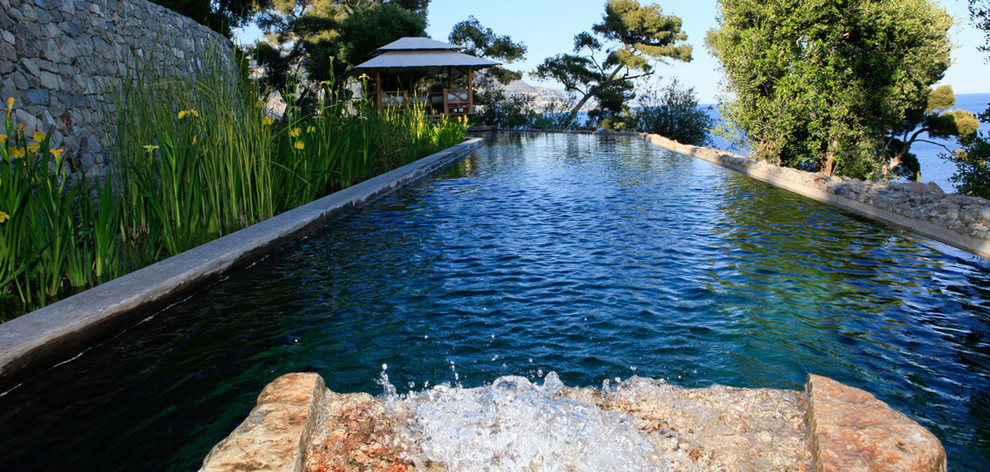 Cette image montre une piscine design.