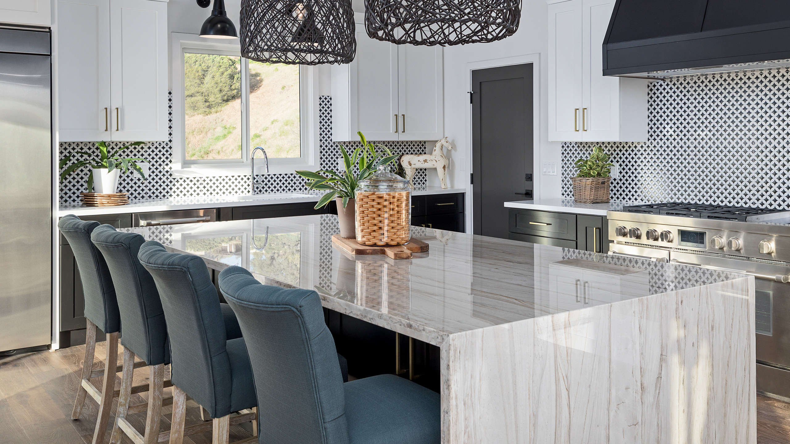 Bright Contemporary Kitchen with Natural Accents in Hertford