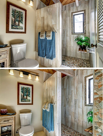 This is an example of a small contemporary bathroom in San Diego.