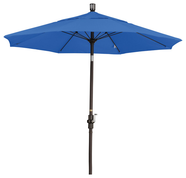 California Umbrella 7 5 Round Fiberglass Rib And Aluminium 7 5 Foot Sunbrella Crank Lift Collar Tilt Aluminum Market Umbrella Bronze Pole