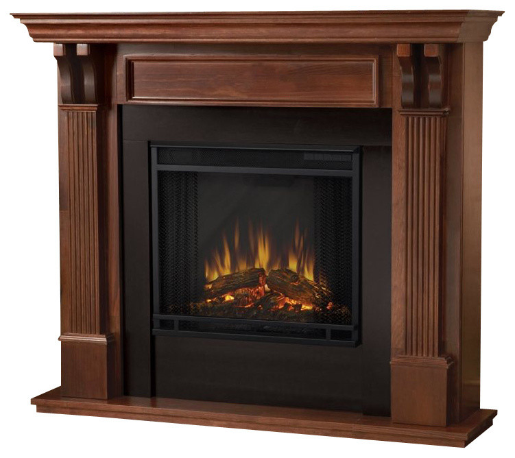 Real Flame Ashley Electric Fireplace In Mahogany Traditional