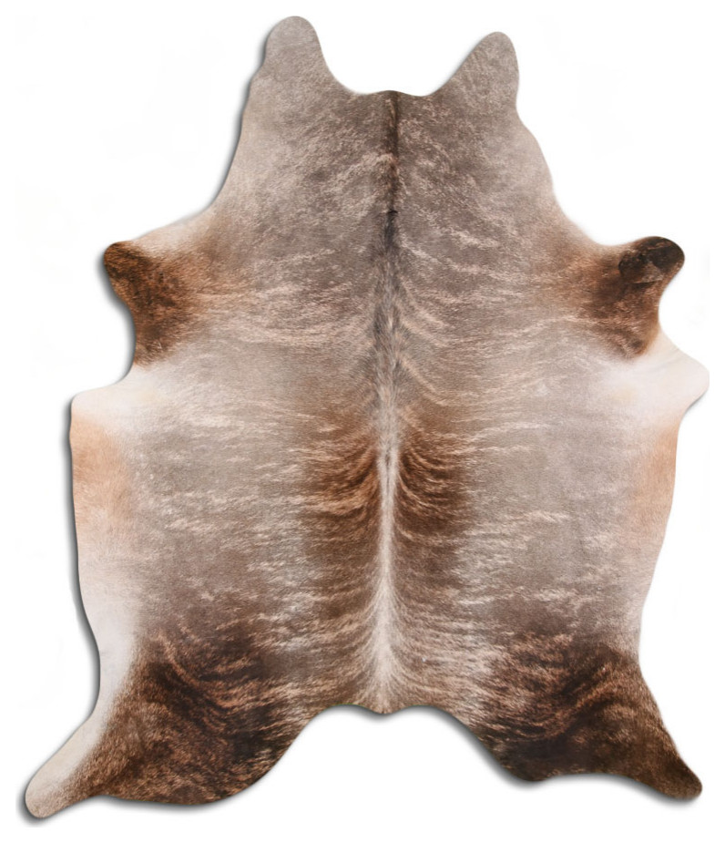NATURAL HAIR ON Cowhide Rug DE LIGHT BRINDLE, 5'x7' to 6'x8