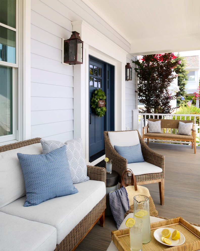 This is an example of a coastal porch design in Philadelphia.