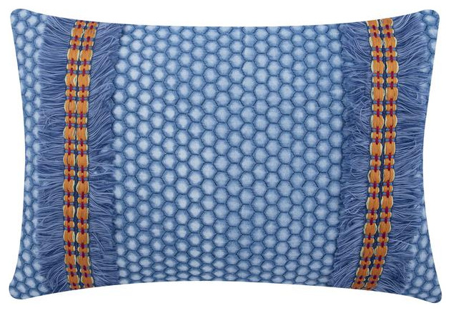 Blue 12"x24" Pillow Cover, Denim, Geometric, Denim Mood