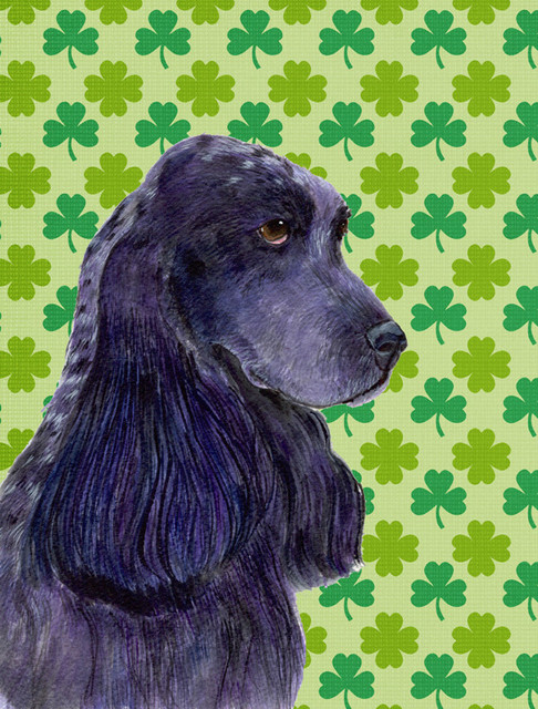 Cocker Spaniel St. Patrick's Day Shamrock Portrait Flag Canvas House ...