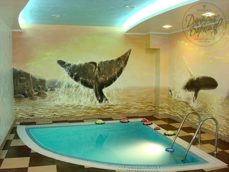 Art Painting of Swimming Pools