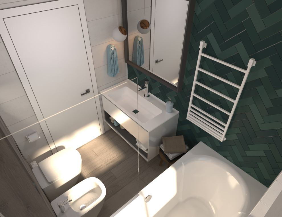 Ванная на 3 этаже в проекте "Таунхаус для большой семьи"