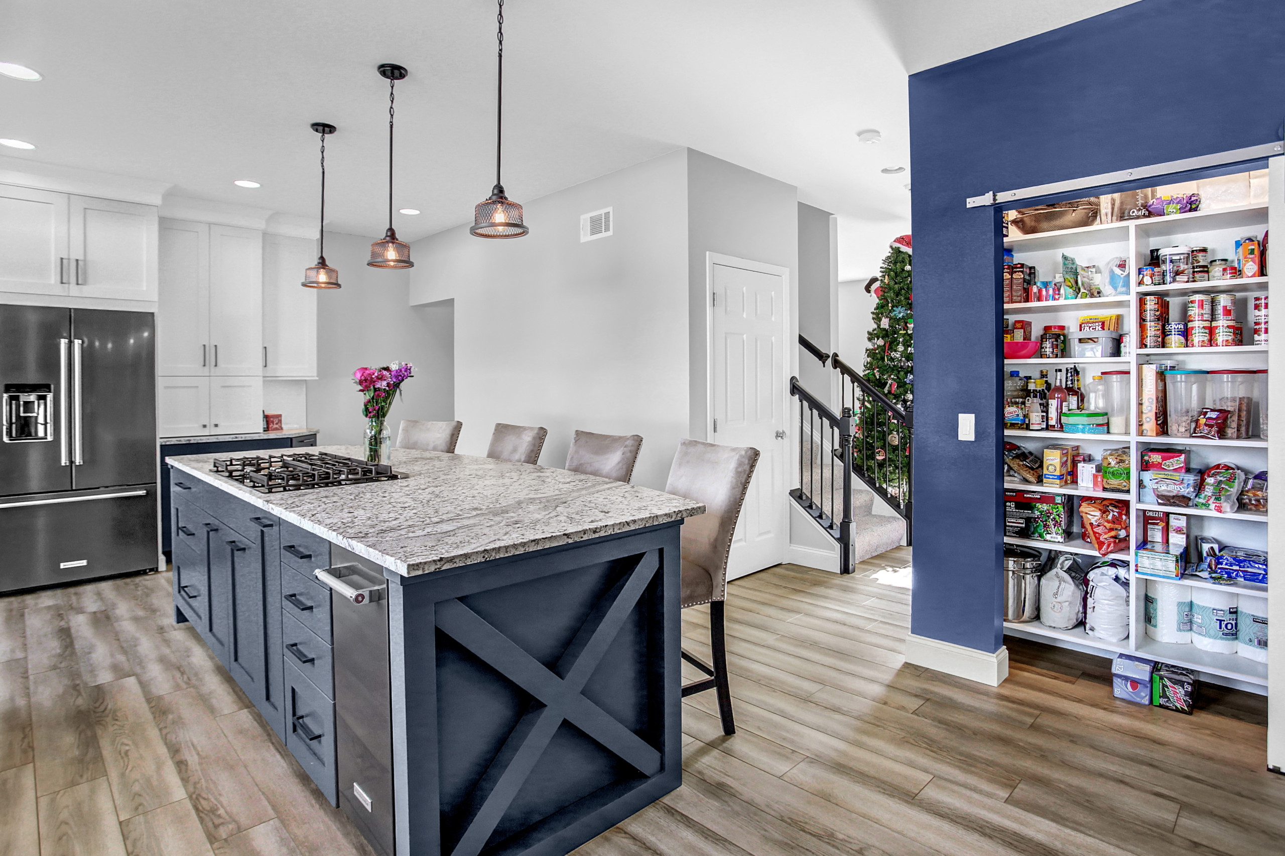 Blue & White Transitional Kitchen Remodel