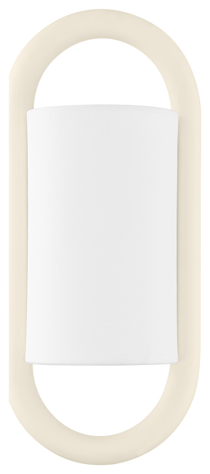 Elegant Textured Cream Wall Sconce with Belgian Linen Shade