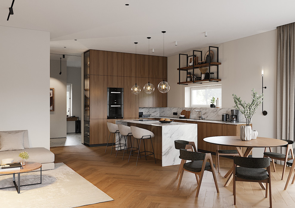 Дом с мансардой в современном стиле