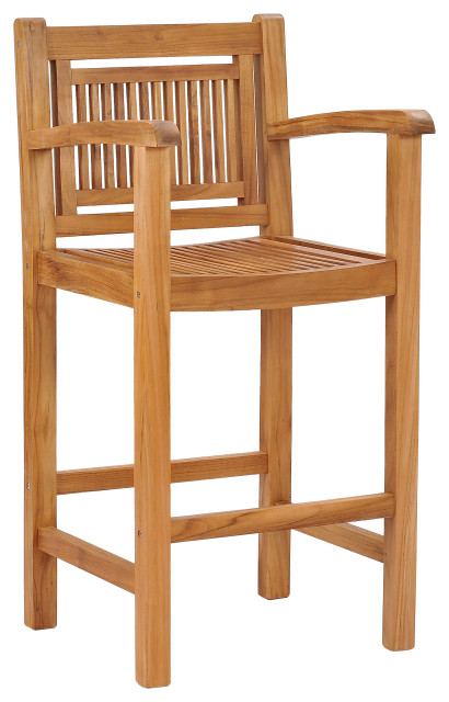 Wooden Bar Chairs With Arms Flash S, Outdoor Wood Bar Stools With Backs