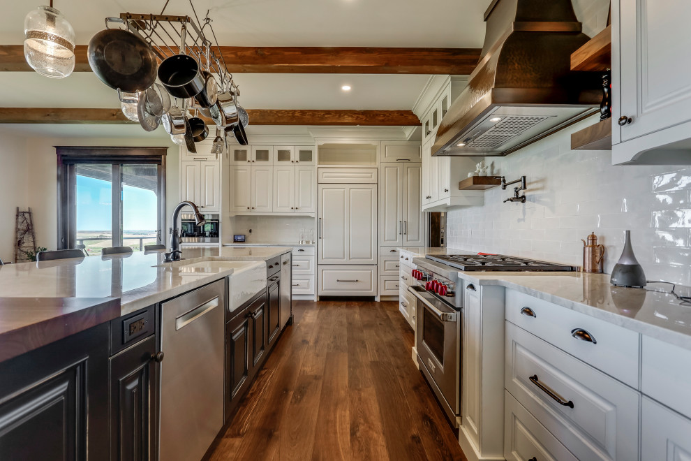 Example of a mountain style kitchen design in Calgary