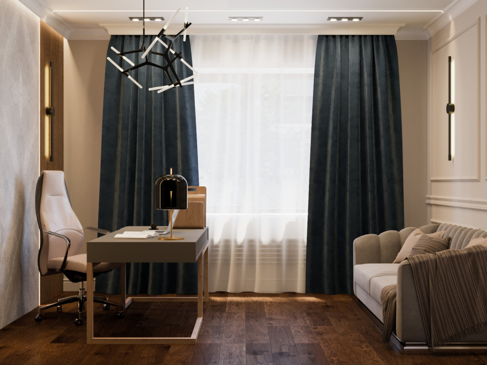 Дизайн кабинета в частном доме в Подмосковье, 220м2