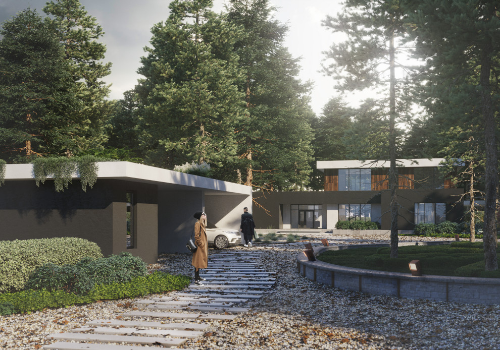 Проект дома и сада вокруг него, в КП Никологорское. М.О.