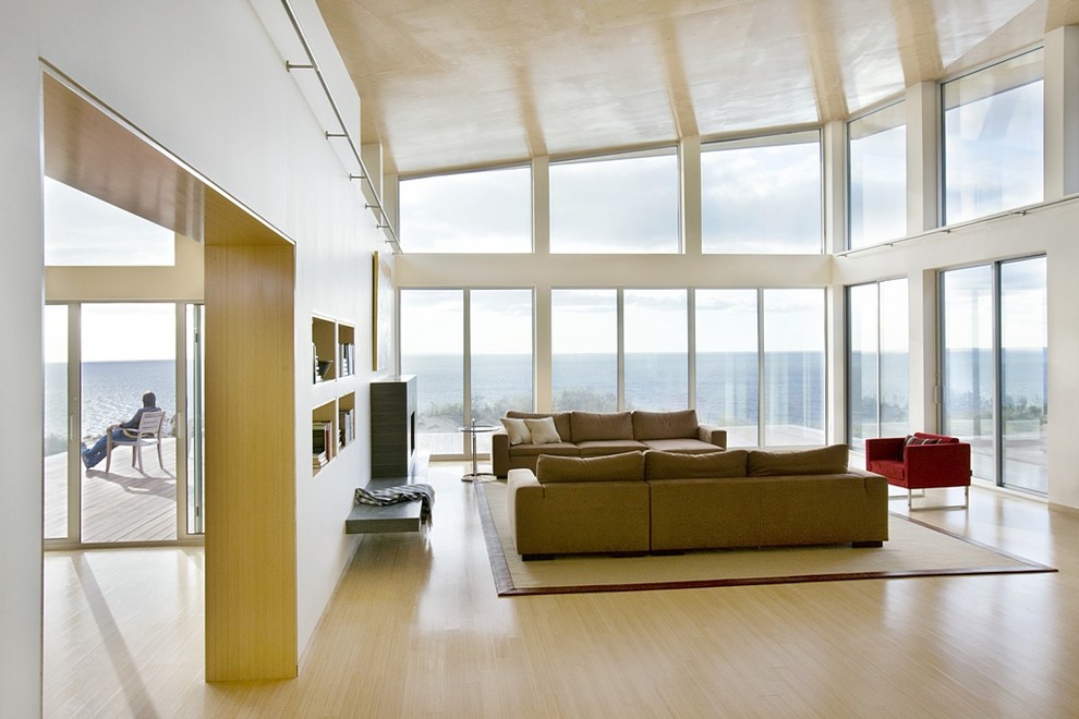 Design ideas for a modern living room in Boston.
