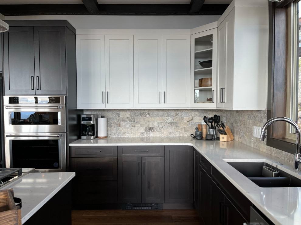 Example of a mountain style kitchen design in Vancouver