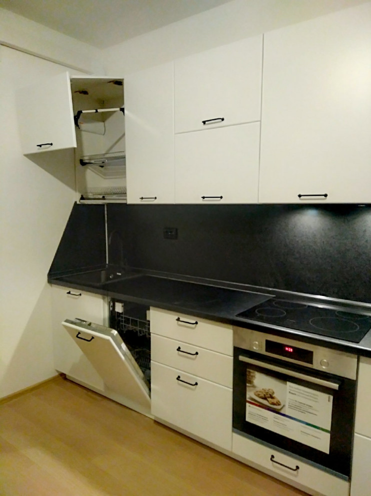 Кухня прямая белый софт матовый