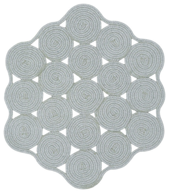 Hableland Crochet rug in Light Grey