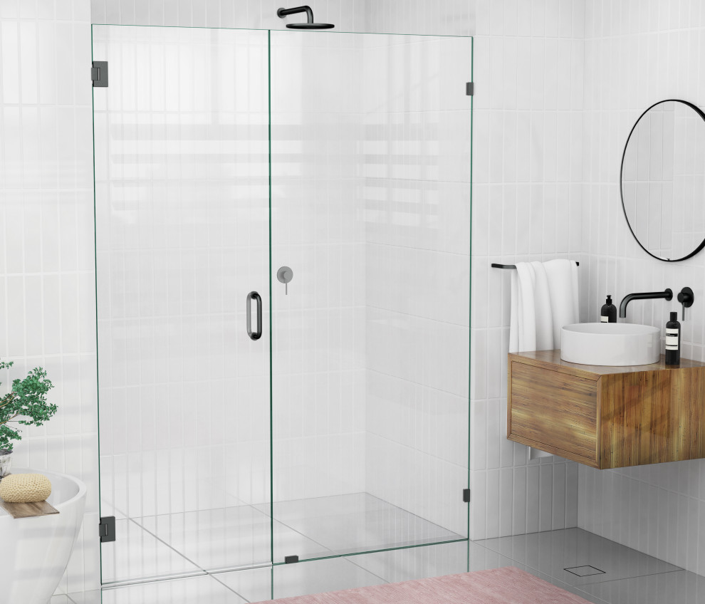 Glass Warehouse 78"x61" Frameless Shower Door, Wall Hinge ...