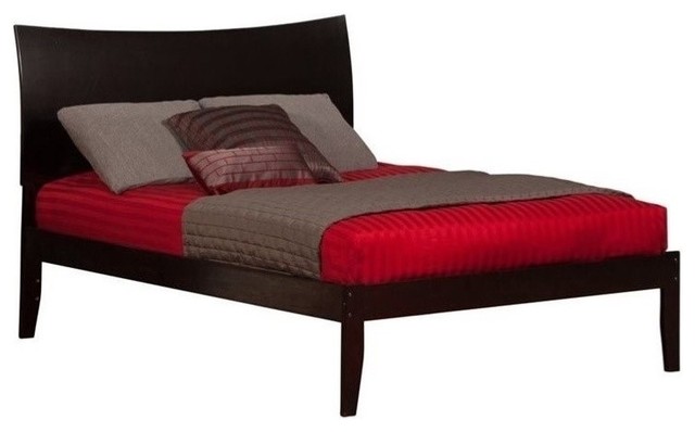 Atlantic Furniture Soho Bed With Open Foot Rail, Espresso, Queen Size