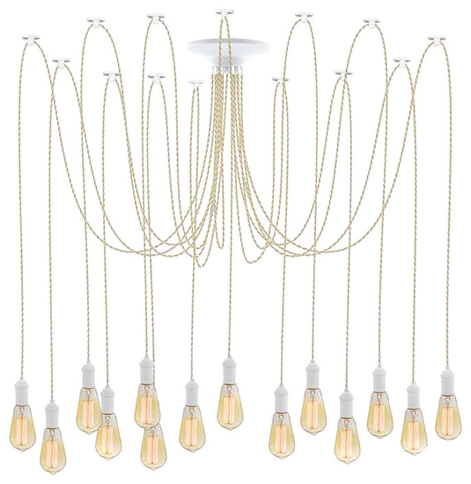 Large Beige Chandelier - Industrial - Chandeliers - by Hangout Lighting ...