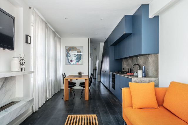 A GARDEN FLAT IN WILLESDEN GREEN contemporary-living-room