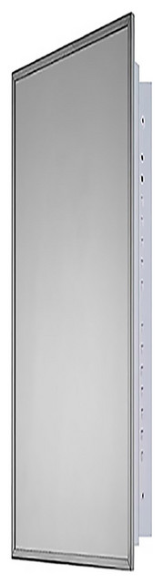 Deluxe Series Medicine Cabinet, 18"x60", Stainless Steel Frame, Recessed