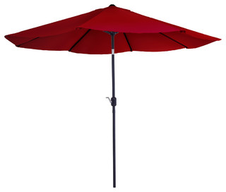 Pure Garden 10' Aluminum Patio Umbrella with Auto Tilt, Red