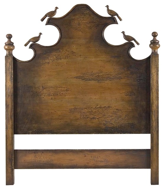 Carved Birds Headboard Traditional Headboards by Nook & Cottage