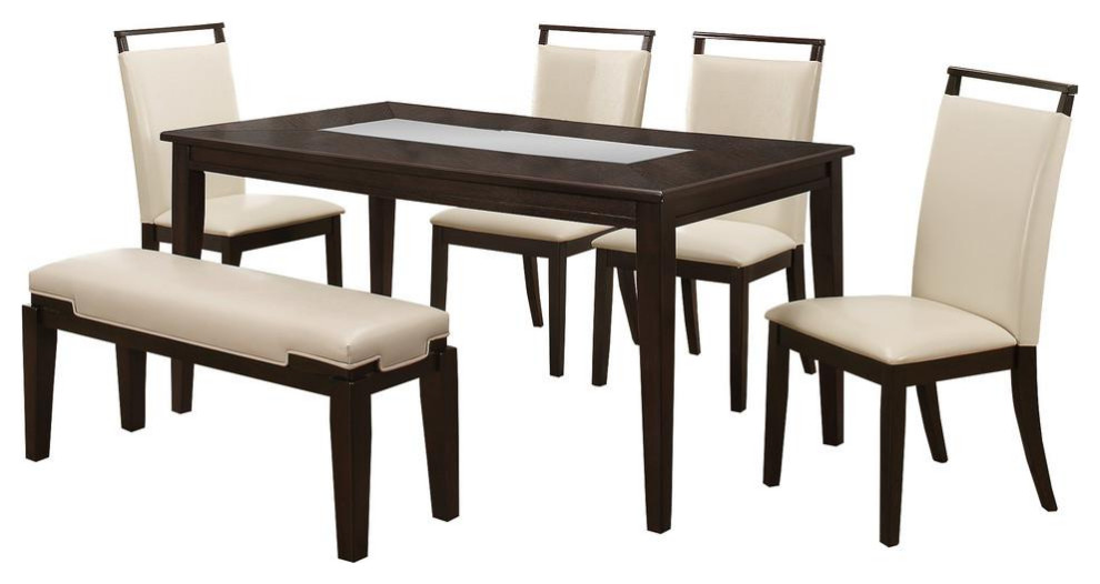 Harper 6 Piece Espresso Dining Room Set Transitional Dining Sets By Bisonoffice