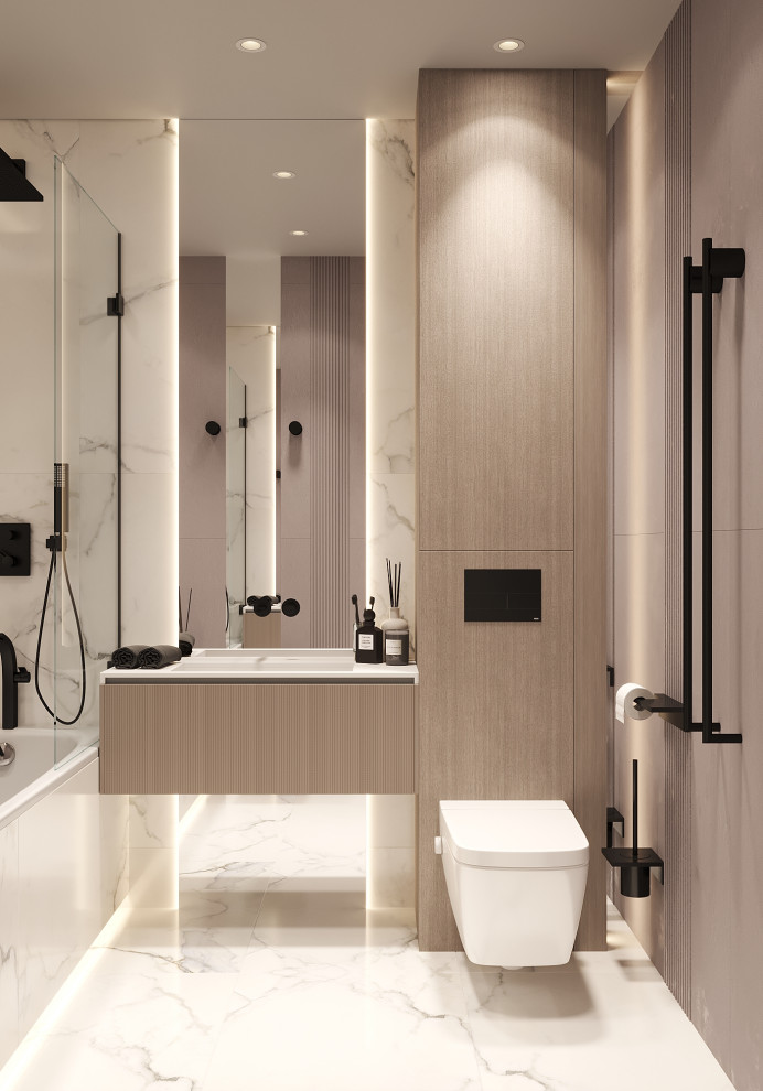 Санузел в терхкомнатной квартире в Москве, м. Войковская