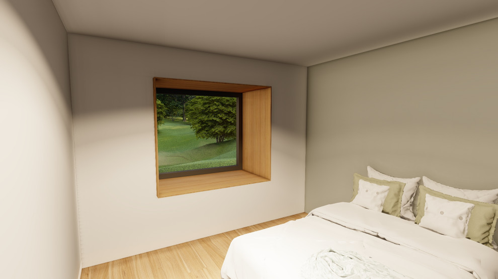 Design ideas for a scandinavian bedroom in Strasbourg.