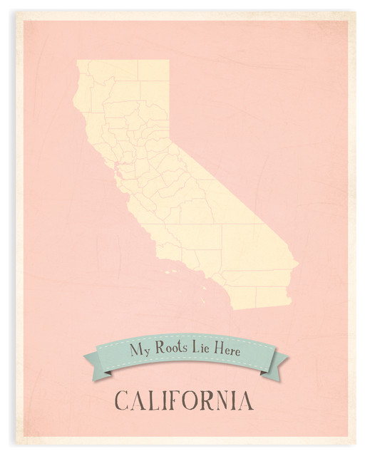 My Roots California State Map, 18x24 - Contemporary - Kids Wall Decor ...