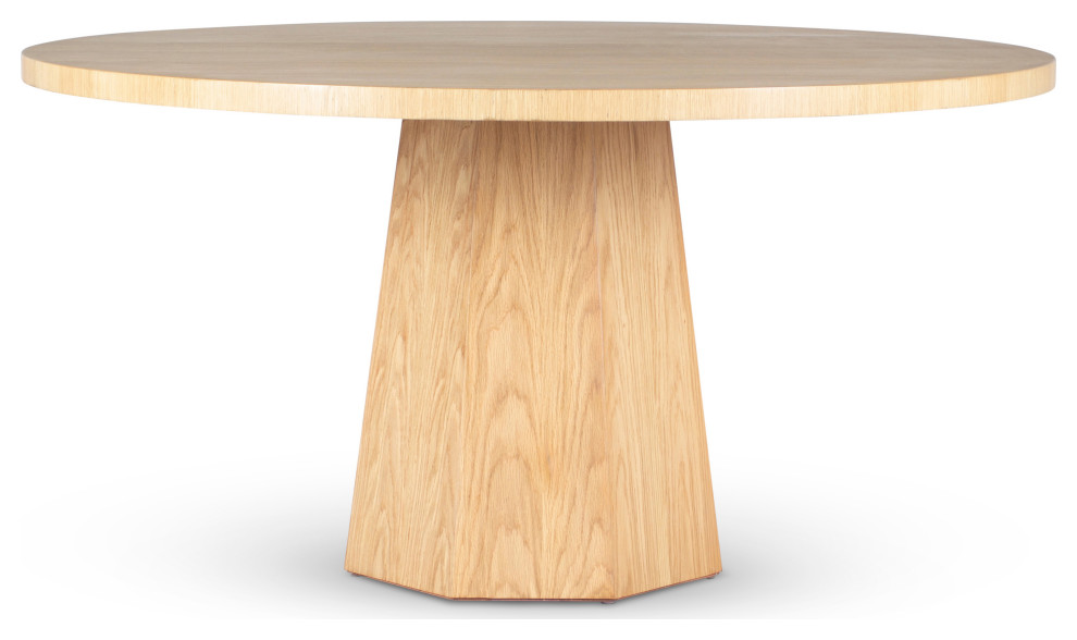 IE Series, Kaia Round Dining Table, White Oak Frame Transitional Dining Tables by Urbia