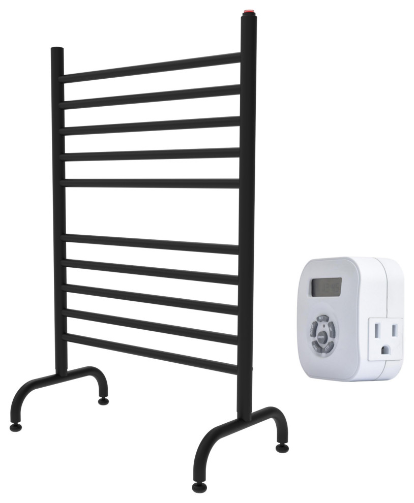 Matte Black Towel Warmer, Amba Solo 24″ Freestanding Towel Warmer