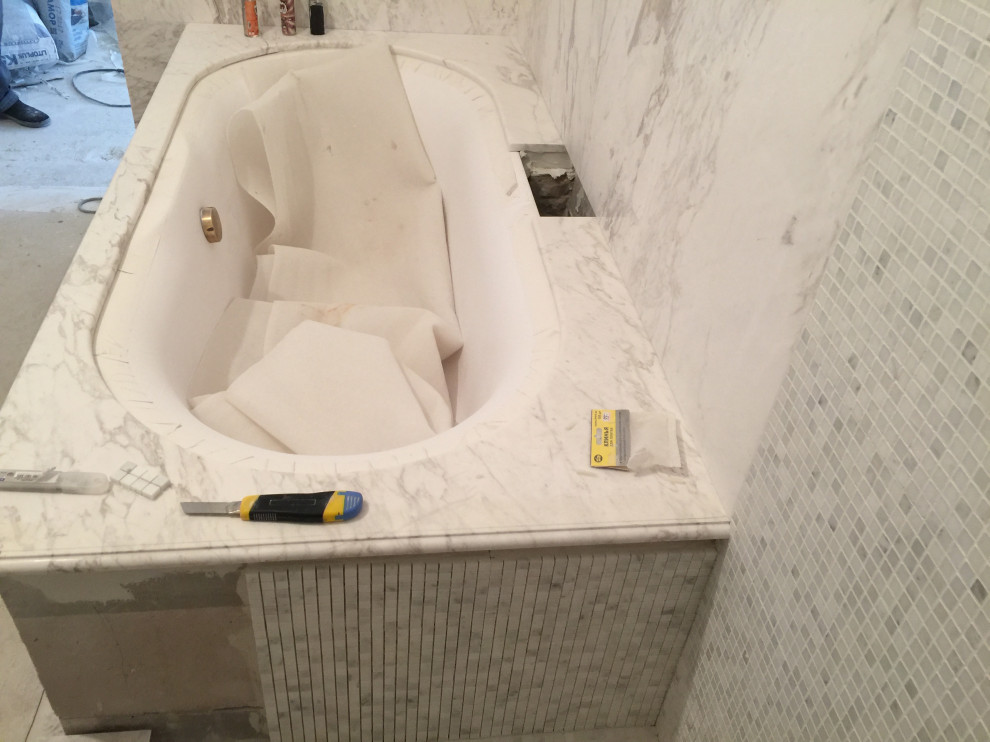 Отделка Ванной комнаты мрамором "Volokas" (Греция)