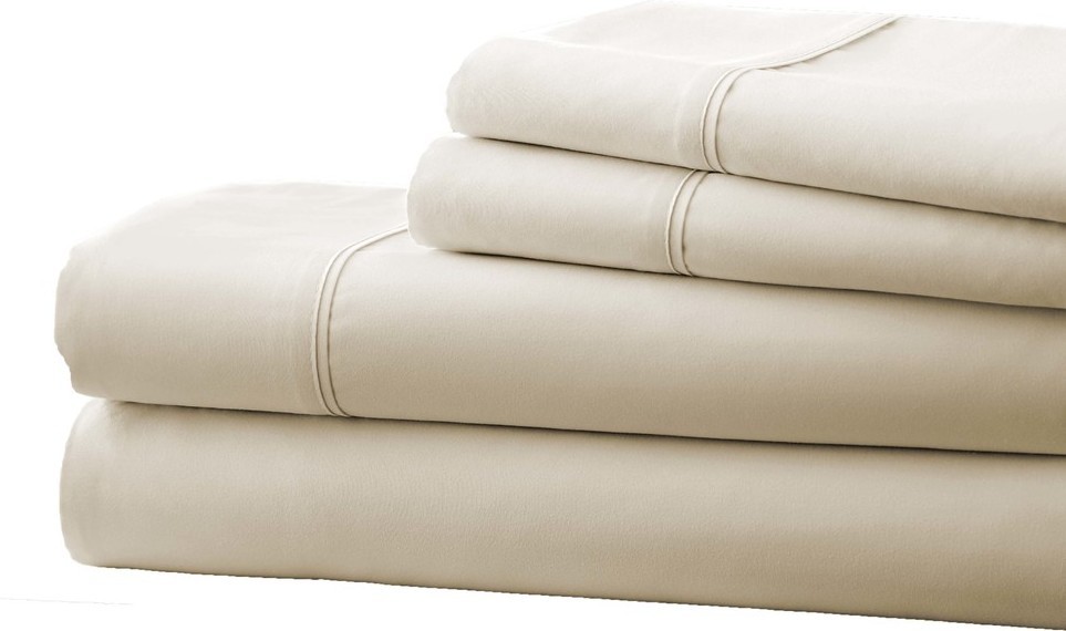 Becky Cameron Premium Ultra Soft Luxury 4-Piece Bed Sheet Set, Twin, Cream