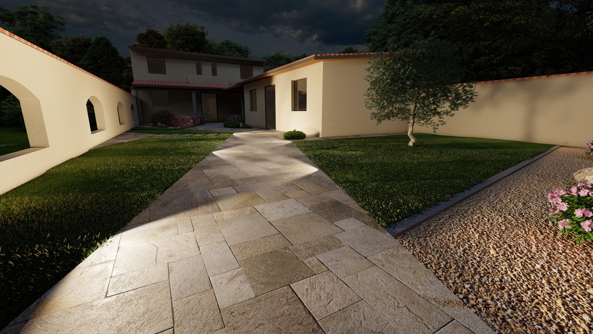 Giardino moderno in provincia